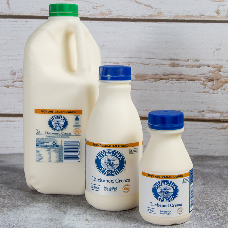 Riverina Fresh Thickened Cream 250ml 500ml 2L Range
